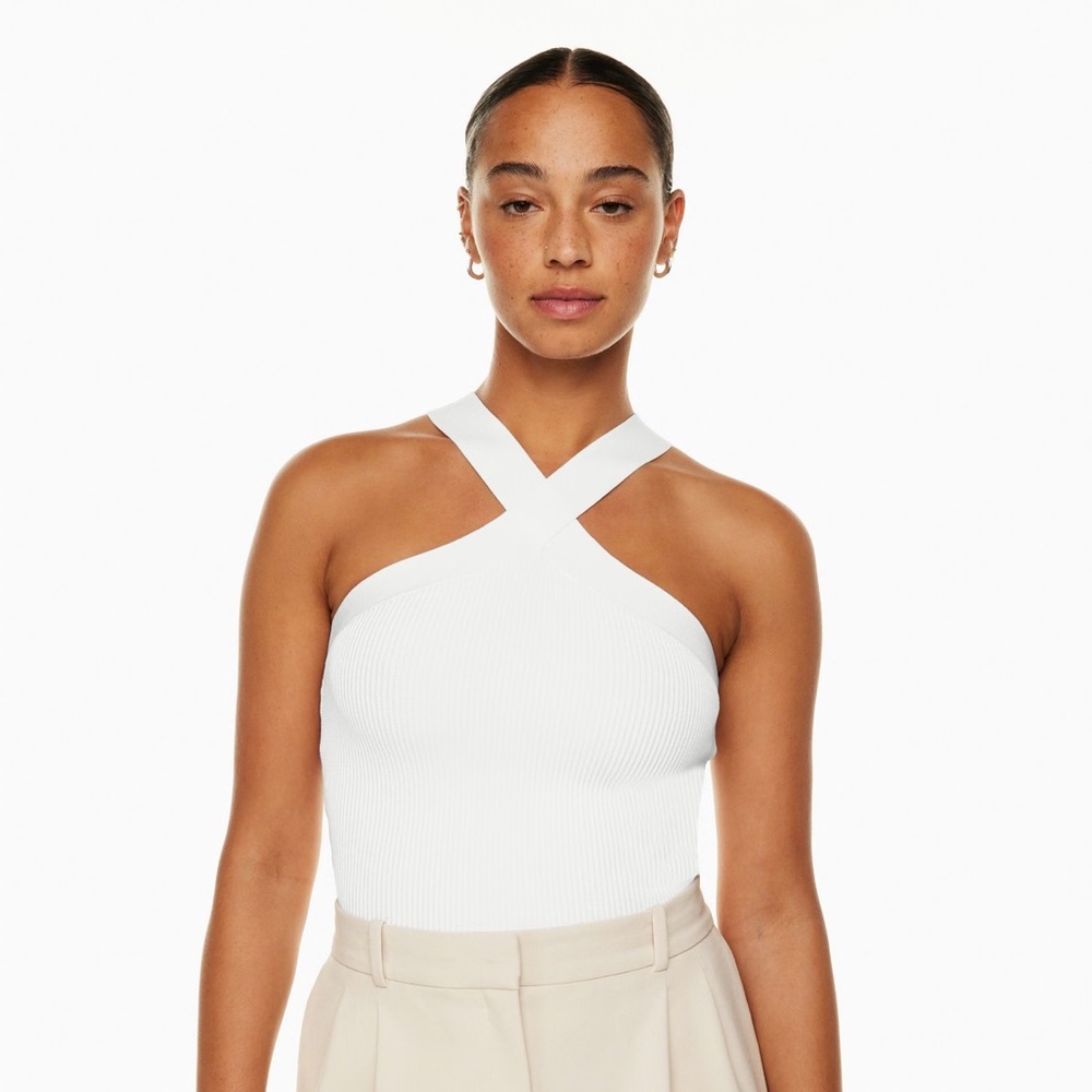 Aritzia Babaton Sculpt Knit Criss Cross Tank